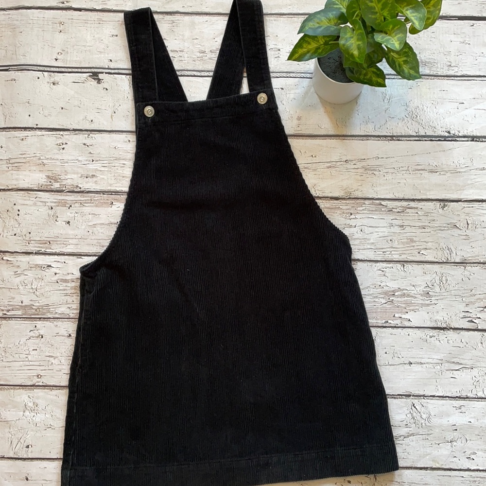 BDG Urban Outfitters Black Corduroy Overall Dress